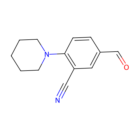 5-甲酰基-2-(哌啶-1-基)苯甲腈结构图