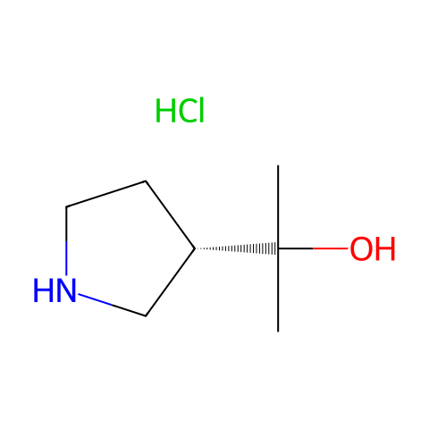(S)-2-(3-吡咯烷基)-2-丙醇盐酸盐结构图
