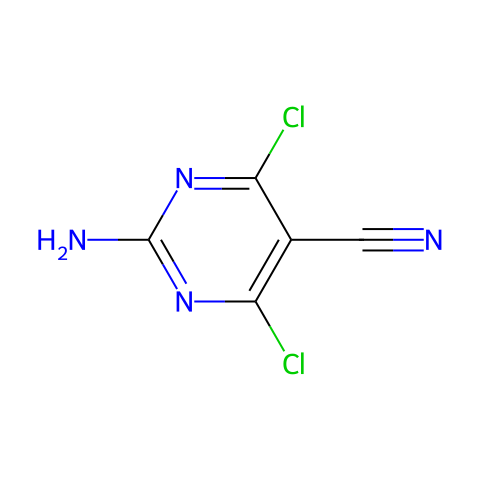 2-氨基-4,6-二氯嘧啶-5-氰基结构图