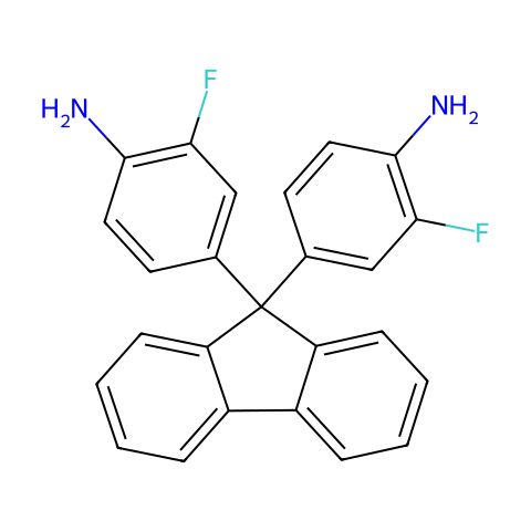 9,9-二(4-氨基-3-氟苯基)芴结构图