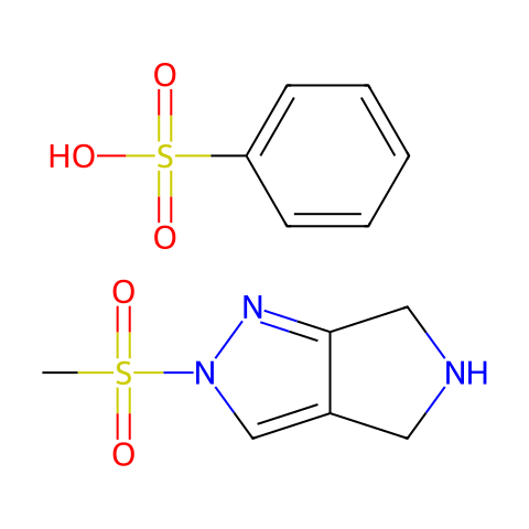 Pyrrolo[3,4-c]pyrazole, 2,4,5,6-tetrahydro-2-(methylsulfonyl)-, benzenesulfonate (1:1)结构图