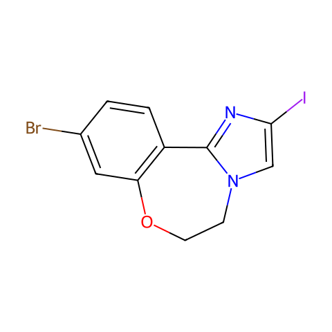 9-Bromo-5,6-dihydro-2-iodo-imidazo[1,2-d][1,4]benzoxazepine结构图