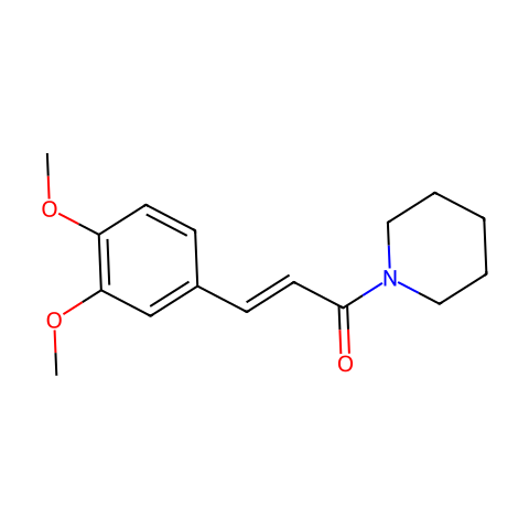 1-(3,4-Dimethoxycinnamoyl)piperidine结构图