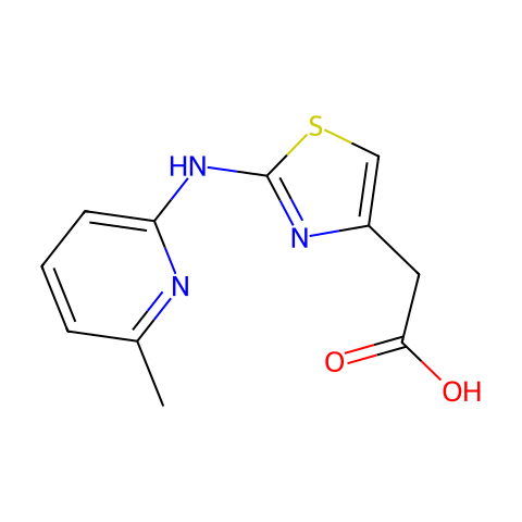 2-(2-((6-甲基吡啶-2-基)氨基)噻唑-4-基)乙酸结构图