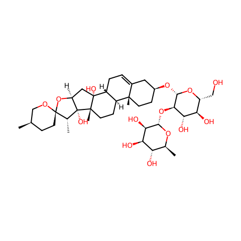 麦冬苷元-3-O-α-L-吡喃鼠李糖基（1→2）-β-D-吡喃葡萄糖苷结构图