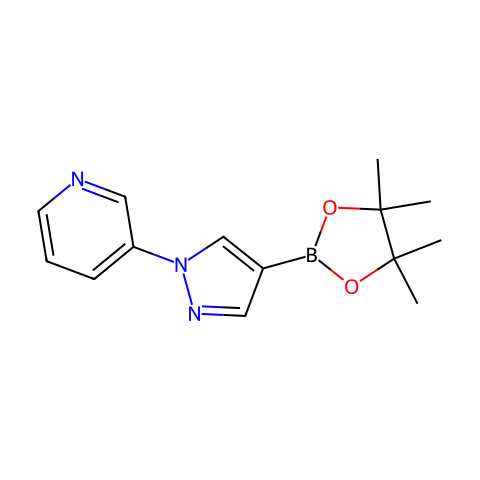 3-[4-(tetramethyl-1,3,2-dioxaborolan-2-yl)-1H-pyrazol-1-yl]pyridine结构图