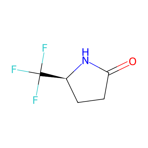 (5S)-(-)-5-(三氟甲基)-2-吡咯烷酮结构图