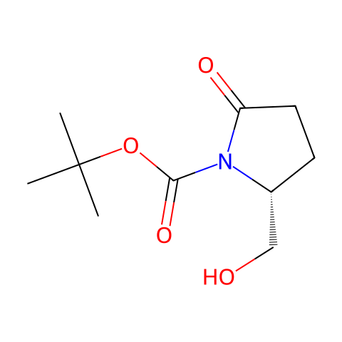 (R)-2-(羟甲基)-5-氧吡咯烷-1-羧酸叔丁酯结构图