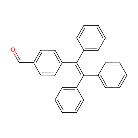1,1,2-三苯基-2-(4-甲醛基苯)乙烯结构图