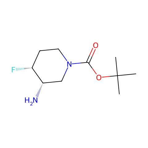 (3S,4R)-3-氨基-4-氟哌啶-1-甲酸叔丁酯结构图
