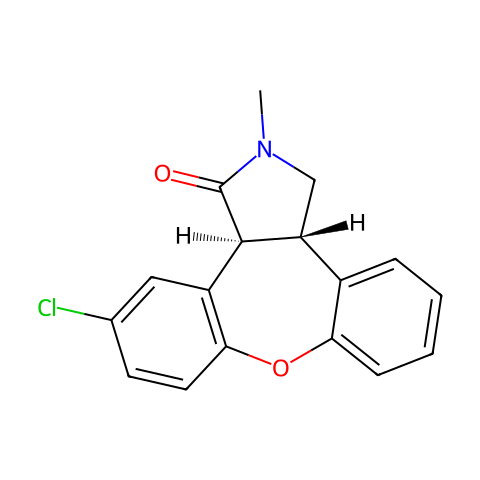trans-(+/-)-11-Chloro-2,3,3a,12b-tetrahydro-2-methyl-1H-dibenz[2,3:6,7]oxepino[4,5-c]pyrrol-1-one结构图