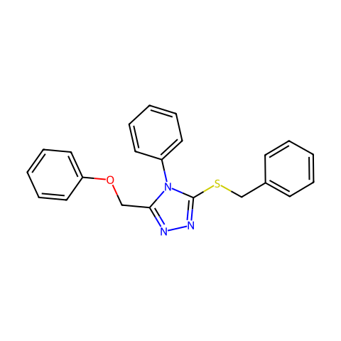 3-(Benzylthio)-5-(phenoxymethyl)-4-phenyl-4H-1,2,4-triazole结构图