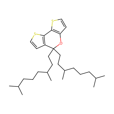 5,5-双(3,7-二甲基辛基)-5H-二噻吩[3,2-B:2',3'-D]吡喃结构图