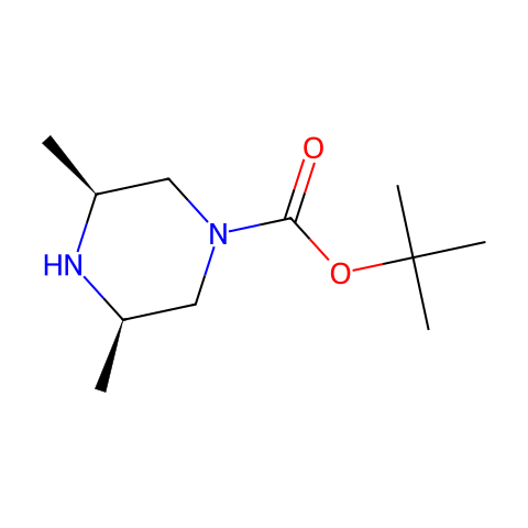 顺式-3,5-二甲基哌嗪-1-羧酸叔丁酯结构图