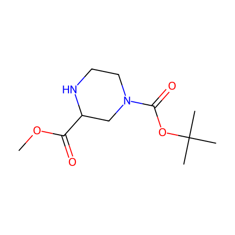 (+/-)-4-N-Boc-2-哌嗪甲酸甲酯结构图