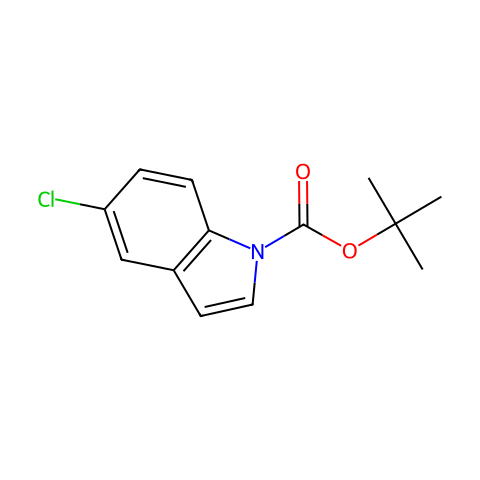 1-Boc-5-氯吲哚结构图