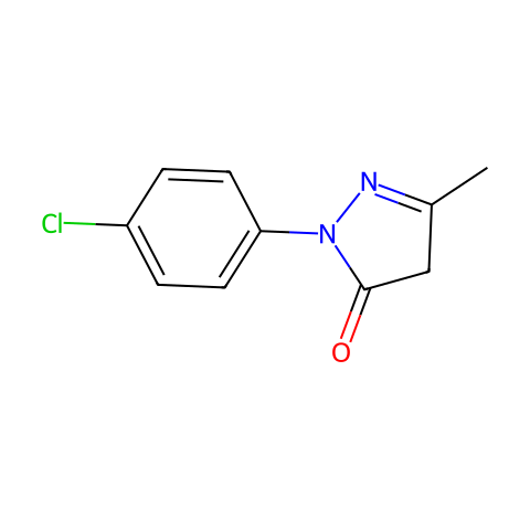 1-(4-氯基苯基)-3-甲基-5-吡唑酮(4CMP)结构图