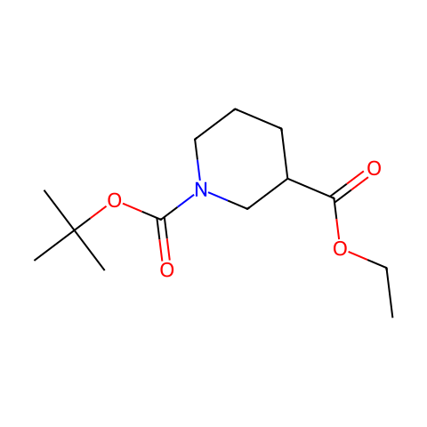 N-Boc-3-哌啶甲酸乙酯结构图