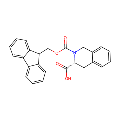 N-Fmoc-D-1,2,3,4-四氢异喹啉-3-羧酸结构图