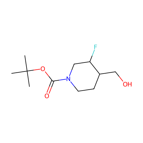 tert-butyl 3-fluoro-4-(hydroxyMethyl)piperidine-1-carboxylate结构图