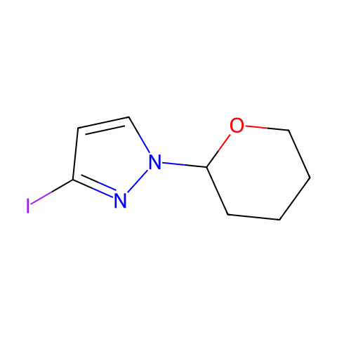 3-碘-1-(四氢-2H-吡喃-2-基)-1H-吡唑结构图