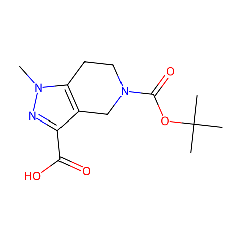 5-tert-butoxycarbonyl-1-methyl-6,7-dihydro-4H-pyrazolo[4,3-c]pyridine-3-carboxylic acid结构图