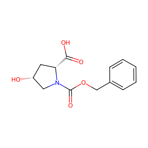 顺式-N-CBZ-L-羟脯氨酸结构图