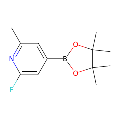 2-Fluoro-6-methyl-4-(4,4,5,5-tetramethyl-1,3,2-dioxaborolan-2-yl)-pyridine结构图