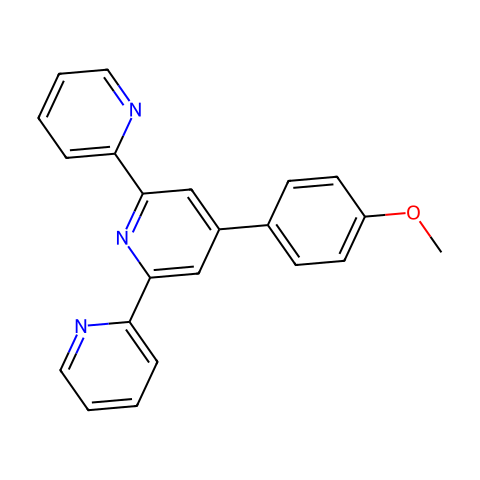 4'-(4-甲氧基苯基)-2,2':6',2''-三吡啶结构图