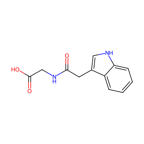 N-(3-吲哚乙酰基)-甘氨酸结构图