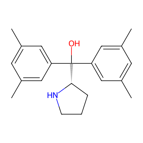 （S）-α，α-双（3,5-二甲基苯基）-2-吡咯烷甲醇结构图
