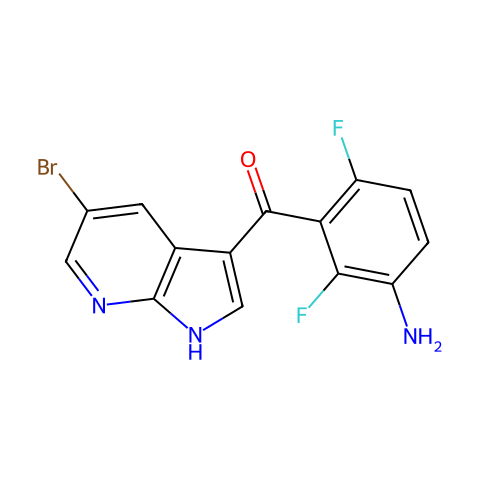 (3-Amino-2,6-difluorophenyl)(5-bromo-1H-pyrrolo[2,3-b]pyridin-3-yl)methanone结构图