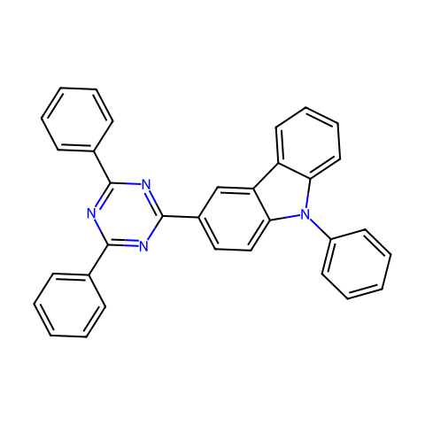 3-（4,6-二苯基-1,3,5-三嗪-2-基）-9-苯基-9H-咔唑结构图