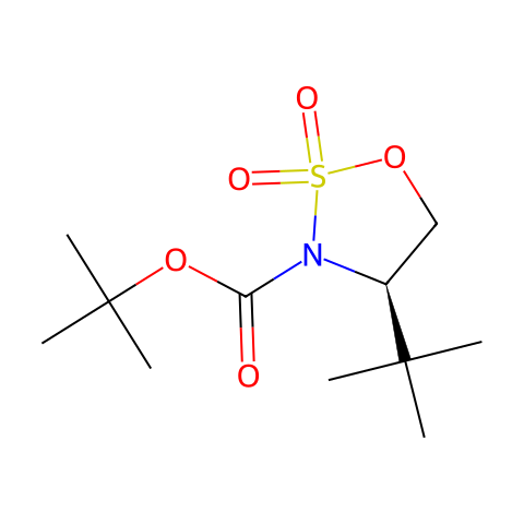 （4R）-4-叔丁基-1,2,3-氧杂噻唑烷-2,2-二氧化物-3-羧酸叔丁酯结构图