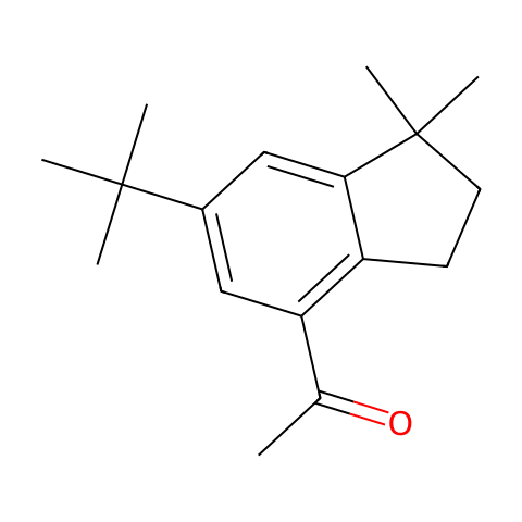 4-乙酰基-6-叔丁基-1,1-二甲基茚满结构图