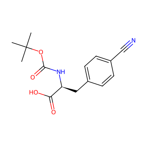 Boc-L-4-氰基苯丙氨酸结构图