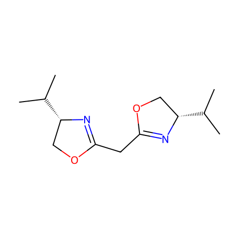 双[(S)-4-异丙基-4,5-二氢噁唑-2-基]甲烷结构图