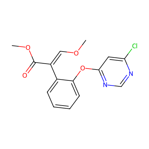 (E)-2-[2-(6-氯嘧啶-4-基氧)苯基]-3-甲氧基丙烯酸甲酯结构图