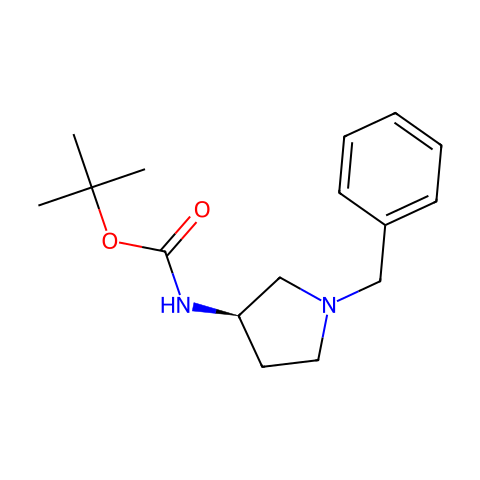 (R)-1-苄基-3-(Boc-氨基)吡咯烷结构图