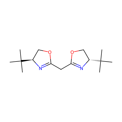 2,2′-亚甲基双[(4S)-4-叔丁基-2-噁唑啉]结构图