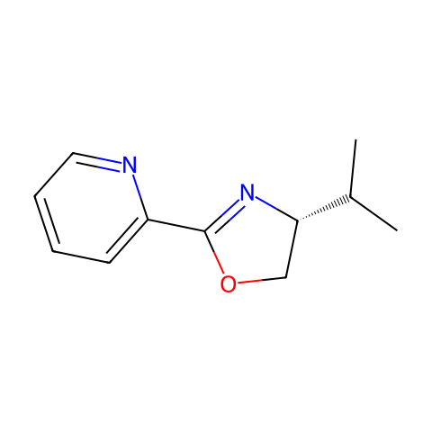 2-[（4R）-4,5-二氢-4-异丙基-2-恶唑基]吡啶结构图