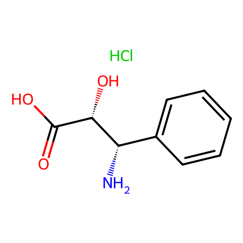 (2R,3S)-3-苯基异丝氨酸盐酸盐结构图