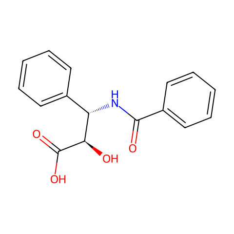 N-苯甲酰基-(2R,3S)-3-苯基异丝氨酸结构图