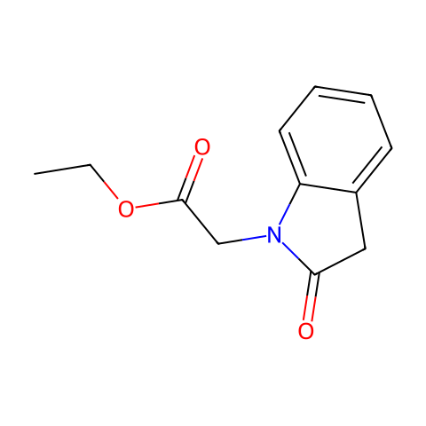 1H-Indole-1-aceticacid,2,3-dihydro-2-oxo-,ethylester 分子结构图