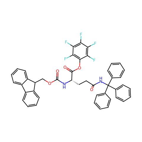 Nα-Fmoc-Nγ-三苯甲游基-L-谷氨酸五氟苯酯结构图