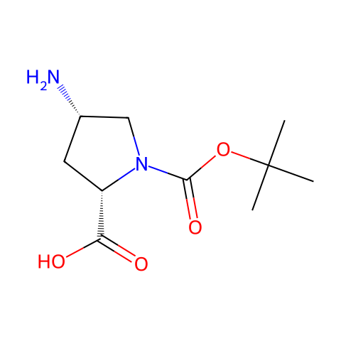 (2S,4S)-4 -氨基- 1 -(叔丁氧羰基)吡咯烷二羧酸结构图