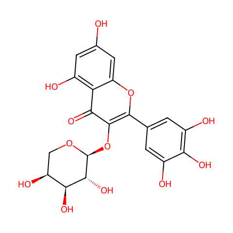 杨梅素-3-α-L-吡喃阿拉伯糖甙结构图