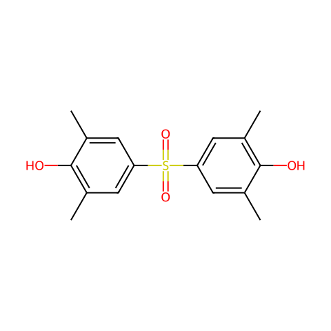 双(4-羟基-3,5-二甲苯基)砜结构图