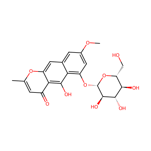 红镰霉素-6-O-β-D-吡喃葡萄糖苷结构图
