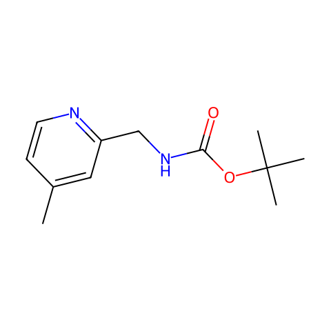2-(N-叔丁氧羰基-氨基甲基)-4-甲基吡啶结构图